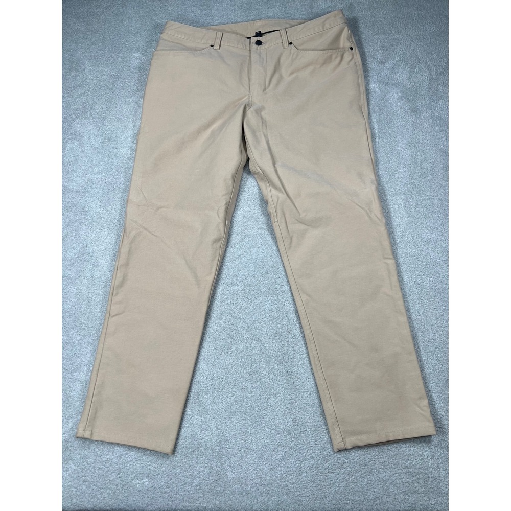 Lululemon ABC Slim-Fit Pant 36 Raw Linen Utilitech 32 Inseam Tapered Chino Mens - Picture 3 of 12